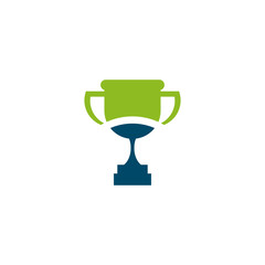 Trophy for winner logo design vector template