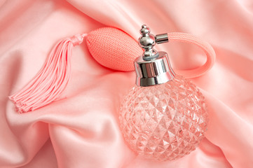 Femininity personal hygiene, retro fragrance, makeup table items and romantic scent concept theme...