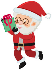 Single character of Santa on white background