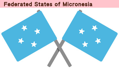 交差したミクロネシア連邦の国旗