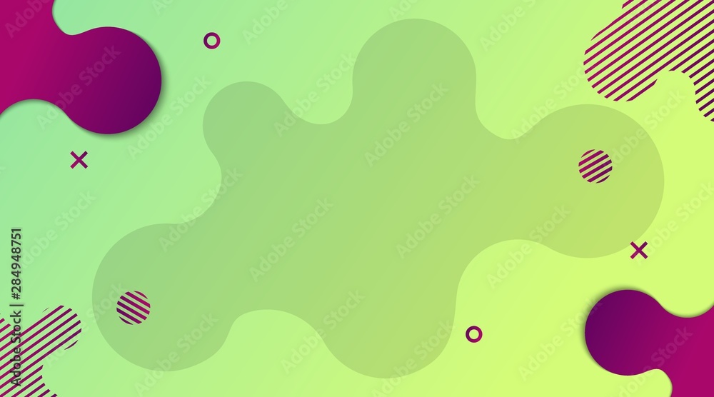 Wall mural dynamic modern fluid gradient background with shapes composition