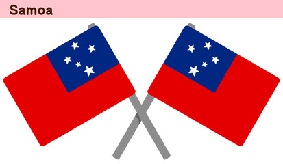 交差したサモアの国旗