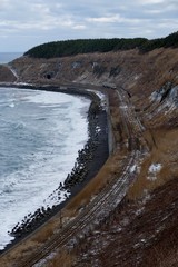 《五能線が走る風景（冬）》青森県深浦町