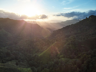 Fototapeta na wymiar Sunrise on mountain landscape