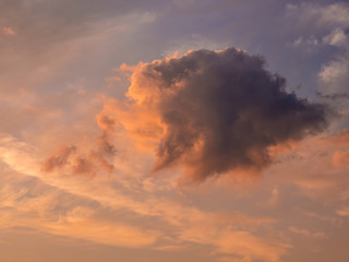 Cloud early in the morning at the time of the golden hour
