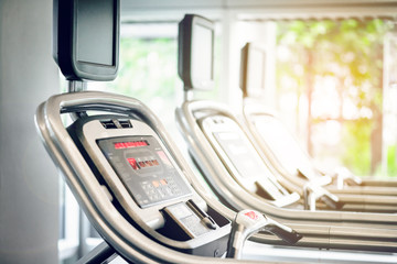 runnning machine in sports gym