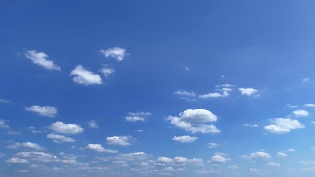 Slow Moving Clouds with Blue Sky on a Sunny Summer Day Right to Left