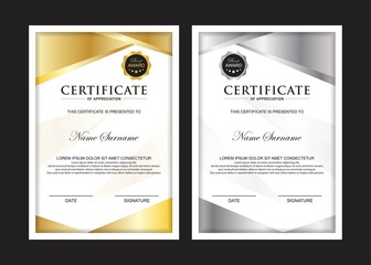 Certificate Premium set template awards diploma background vector modern value design and layout luxurious.cover leaflet elegant vertical Illustration