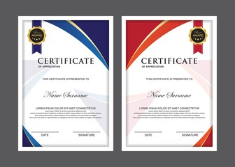 Certificate Premium set template awards diploma background vector modern value design and layout luxurious.cover leaflet elegant vertical Illustration