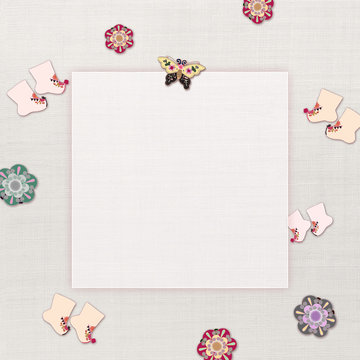 Korean traditional background of ramie fabric with ornaments pattern. Korean holiday card concept.