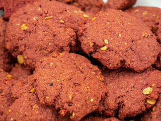 Chocolate homemade cookies with nuts