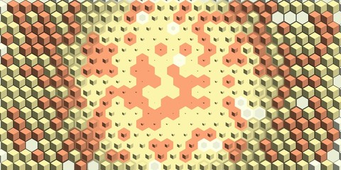 Abstract colorful honeycomb honey seamless pattern hexagon mosaic