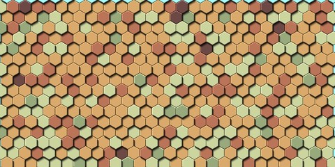 Abstract colorful honeycomb honey seamless pattern hexagon mosaic