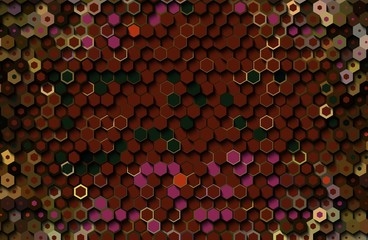 Abstract colorful honeycomb honey seamless pattern hexagon mosaic