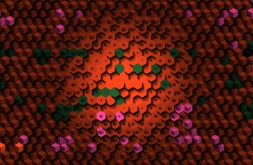 Abstract colorful honeycomb honey seamless pattern