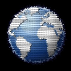 Abstract colorful globe honeycomb seamless pattern background