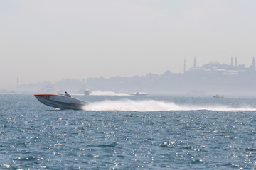 Obraz premium sea ​​races and quick snapshots