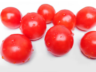 Cherry tomatoes with white background