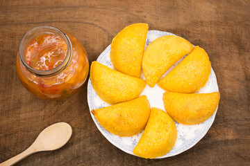 Empanadas, delicious product, traditional Colombian cuisine.