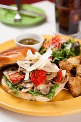 Homemade hamburger on a plate