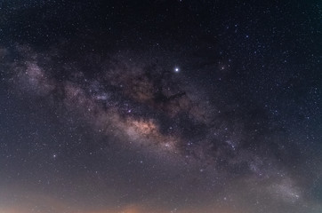 Beautiful night sky of milky way galaxy for background.
