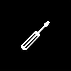 Screwdriver Icon On Black Background. Black Flat Style Vector Illustration.