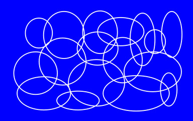 abstract blue background with white circles line
