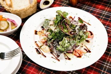 Green salad on a plate