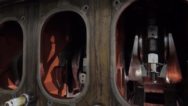 Crankshaft in crankcase of diesel engine