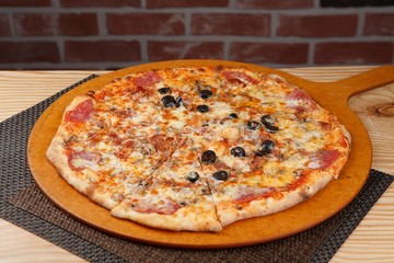 Italian pizza on a plate