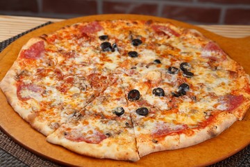 Italian pizza on a plate