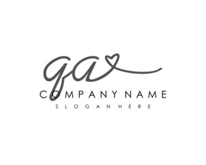 QA Initial handwriting logo vector