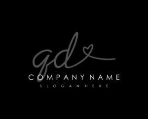 QD Initial handwriting logo vector