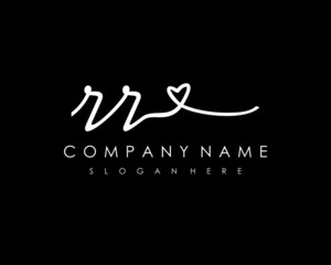 RR Initial handwriting logo vector