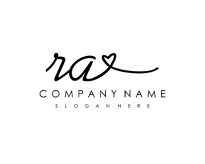 RA Initial handwriting logo vector