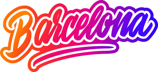 Barcelona. Hand Lettering. Vector logo