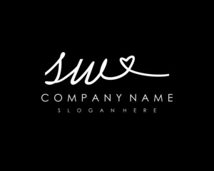 SW Initial handwriting logo vector
