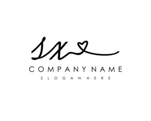 SX Initial handwriting logo vector