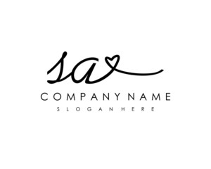 SA Initial handwriting logo vector