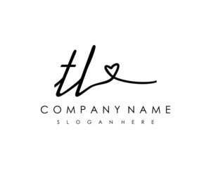 TL Initial handwriting logo vector