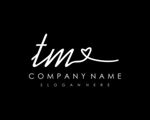 TM Initial handwriting logo vector
