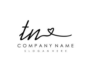TN Initial handwriting logo vector