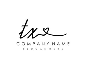 TX Initial handwriting logo vector