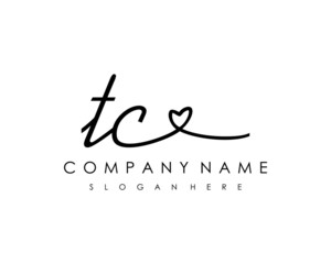 TC Initial handwriting logo vector