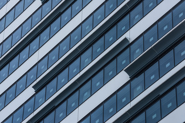 close-up of modern office building exterior