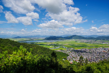 Fototapeta na wymiar 八幡山から見る近江の水郷