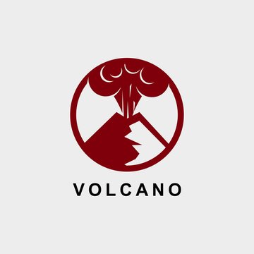 Mountain eruption symbol logo design vector template
