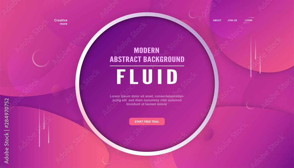 Wall mural modern abstract gradient background in liquid and fluid style. trend design of the world. 3d illustr
