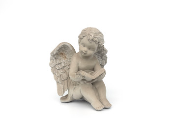 Fototapeta na wymiar Cupids statue On a white background