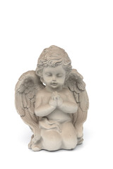 Cupids statue on the White Blackground